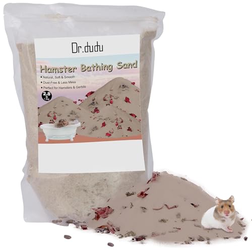 DR.DUDU Hamster Bath Sand, 2.8lb Dust Free Desert Sand or Potty Litter Sand for Hamster Chinchillas Gerbil Syrian Mice Small Animals (Beige, Flower Smell) - Image 1