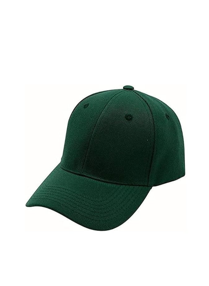 Stylish cap with two snaps for adjustment at the back - dark green, unisex. - Image 1