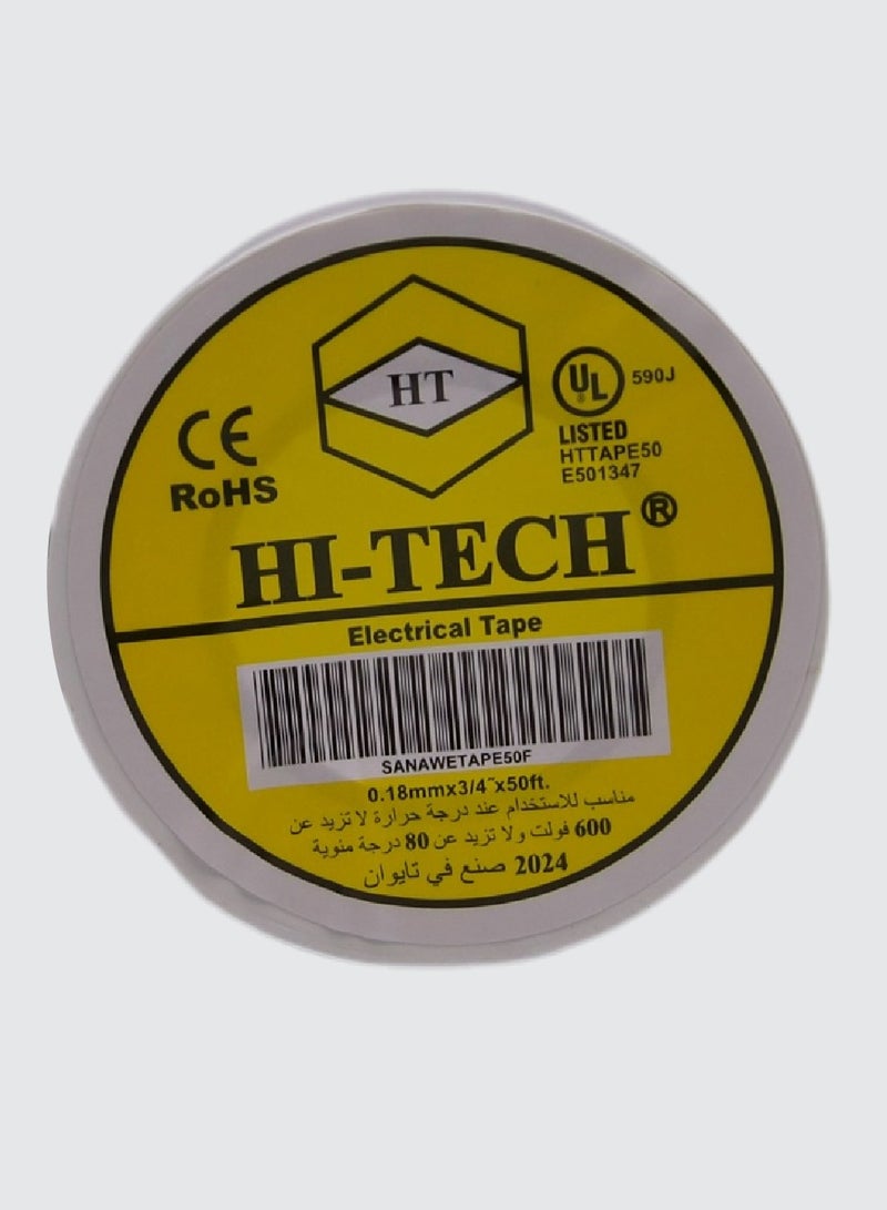 Hi-Tech Electrical Tape - 50 FT White  - Image 1