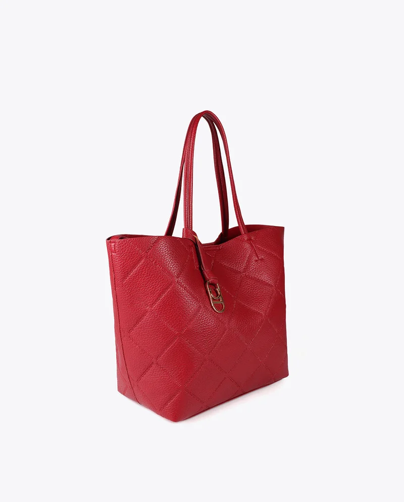 لولا كساديمونت حقيبة تسوق جلد صناعي بشعار بيضاوي