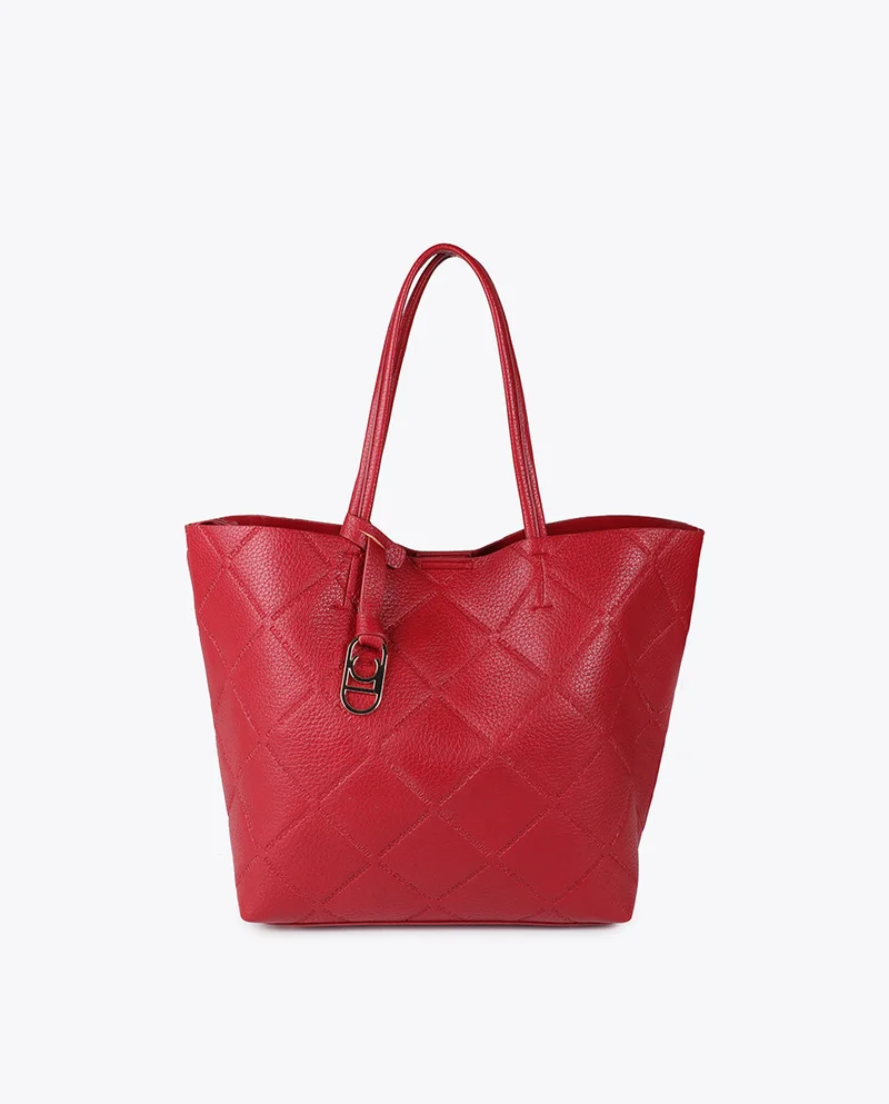 لولا كساديمونت حقيبة تسوق جلد صناعي بشعار بيضاوي