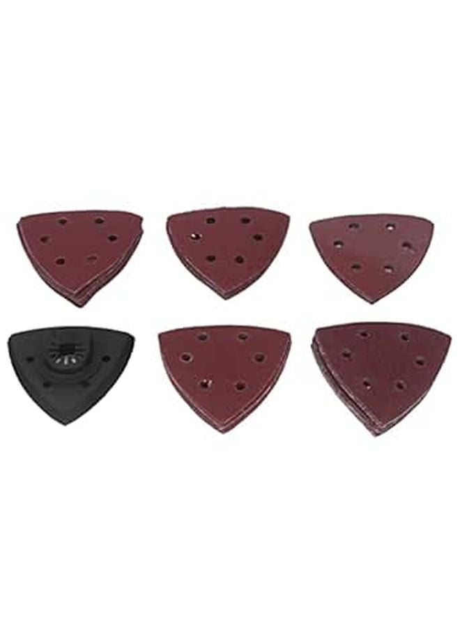 51PCS 3.5 Inch Triangle Sanding Pads Kit With 6 Holes 5 Grits For Wood Metal Dust Removal - Image 1