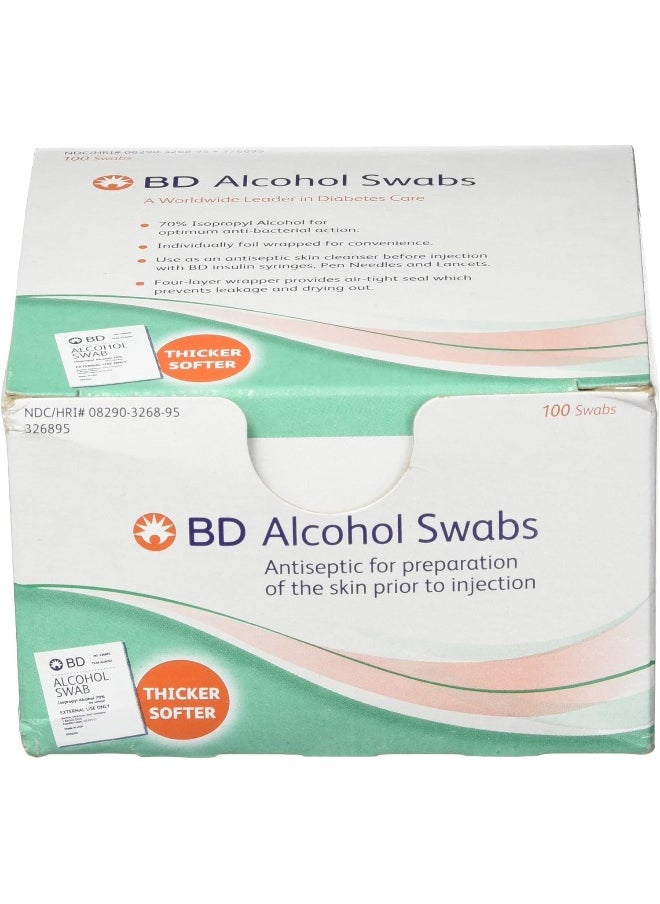 BD  Swabs 100 Each White