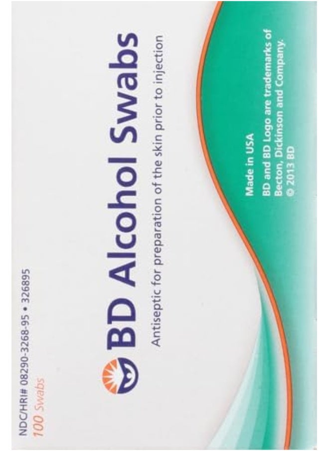 BD  Swabs 100 Each White
