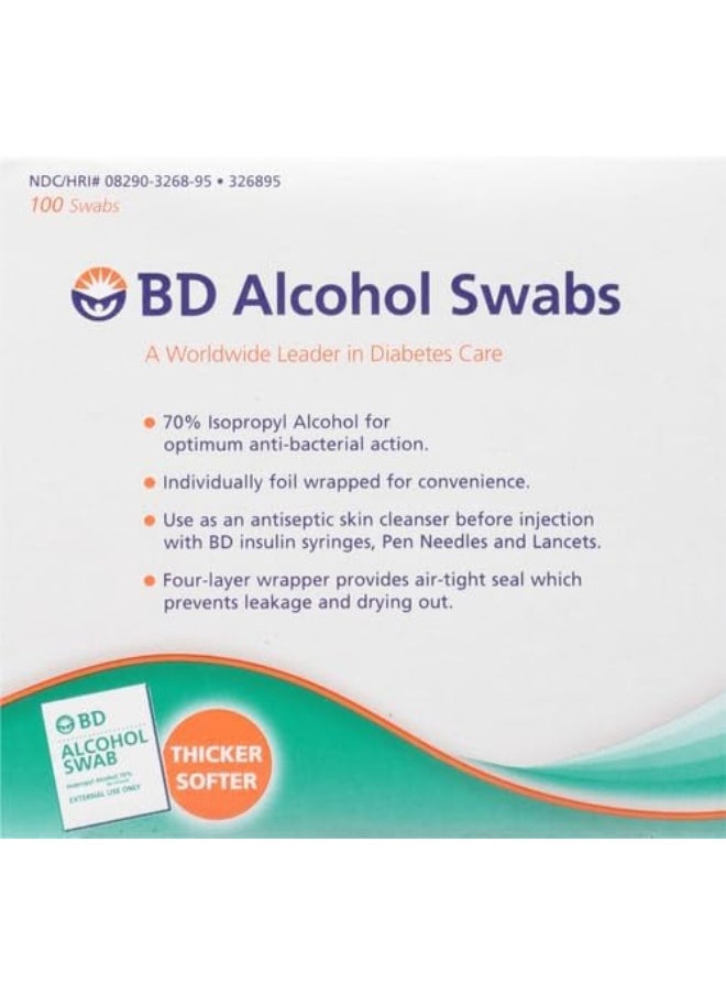 BD BD  Swabs 100 Each White  - Image 5