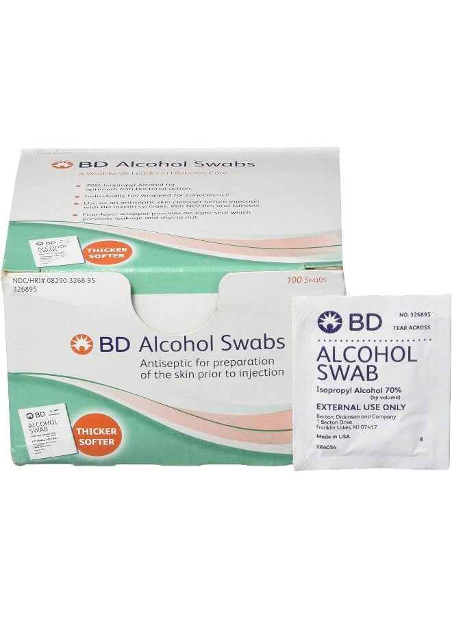 BD  Swabs 100 Each White