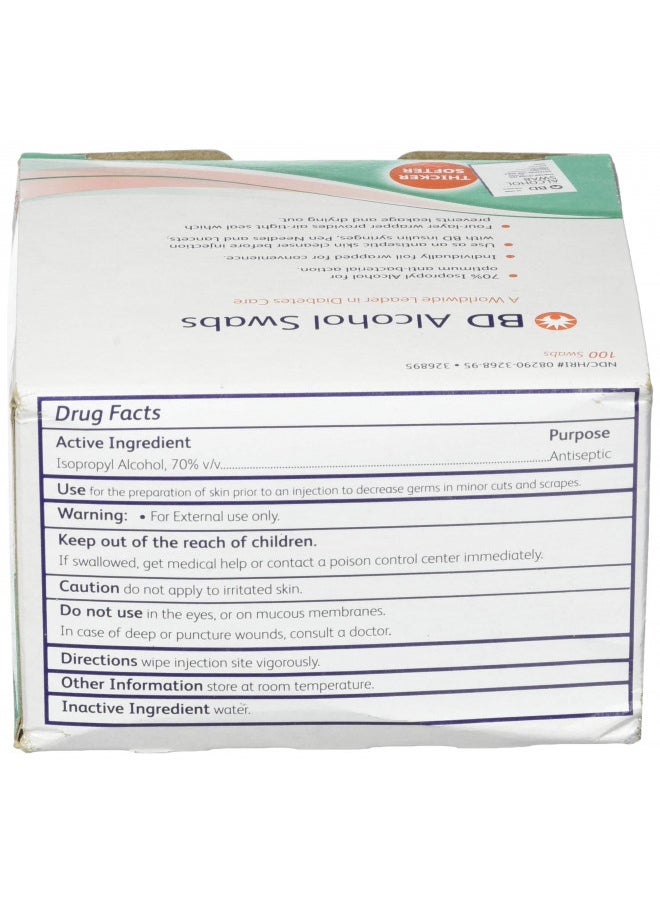 BD BD  Swabs 100 Each White  - Image 2