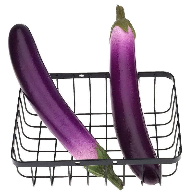 Meiwlong 2 PCS Artificial Lifelike Eggplant Fake Soft PU Realistic Vegetable Props Decoration Home Faux Food Model Ornament Kitchen Party - Image 3