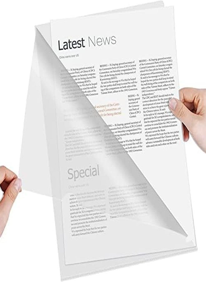 GMP L Folder File A4 Size 20 Set Heavy Duty Transparent Document Holder Paper Organized 20 Sleeves,Thickness 100 Micron,Paper Organizer,Suitable for School,Offices&Projects(20 Packs), 310x220 Mm - Image 2