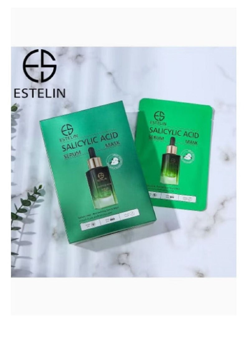 ESTELIN Salicylic Acid Pore Refining Serum Mask 10PCS*25ml - Image 2