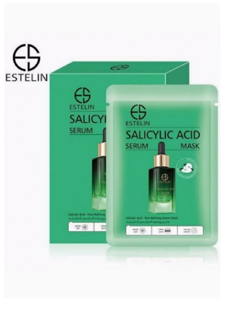 ESTELIN Salicylic Acid Pore Refining Serum Mask 10PCS*25ml - Image 1
