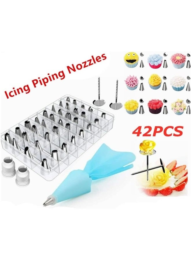 42 PCS Cake Decorating Kit Tools Bags, Icing Decoration Kit, Piping Nozzle+Pastry Bags (42Pcs - Cake Decorating Kit)  - Image 3