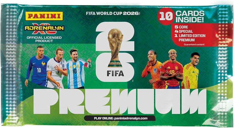Panini Adrenalyn XL FIFA World Cup 2026 Official Trading Cards Collectible Football Card Game - Premium Single Pack - Image 1