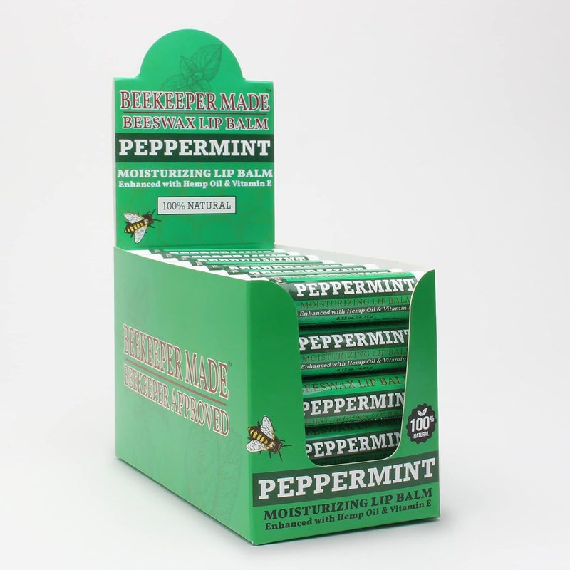 Beekeeper Made Beeswax Bulk Lip Balm 40 Count Peppermint  For Men Women and Children Great for Gifts Showers  More