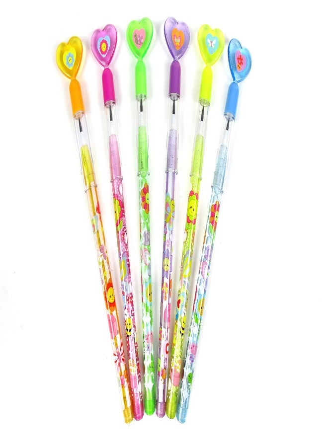TINYMILLS 24 Pcs Spring Flowers Butterfly Multi Point Stackable Push Pencil Assortment with Eraser for Garden Party Favor Prize Carnival Goodie Bag Stuffers Classroom Rewards - Image 3