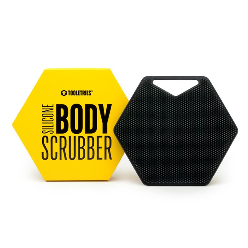 Tooletries - Body Scrubber - Silicone Exfoliating Scrubber - Bathroom & Shower Accessories for Men, Travel Essentials for Men - Durable & Long Lasting Body Wash Scrubber for Men - Charcoal - Image 1