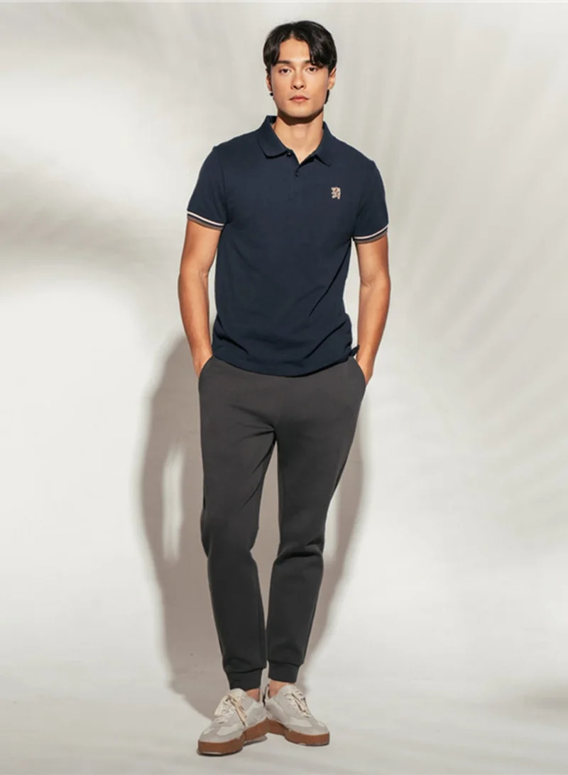 GIORDANO  Men’s Cotton Slim Performance Polo with Small Lion Embroidery for Men | Best Price UAE