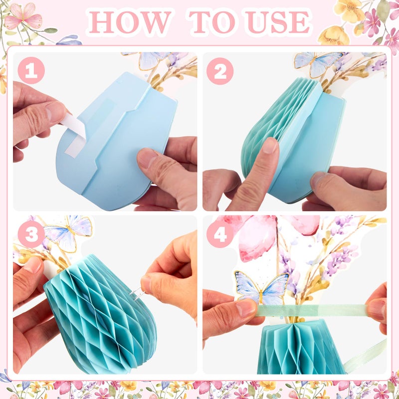 SUNBEAUTY 9PCS Spring Wildflower Party Decorations Wild Flowers Honeycomb Centerpieces for Tables Wildflower Birthday Spring Flower Theme Party Decorations for Garden Baby Shower, Easter, Mothers Day - Image 4