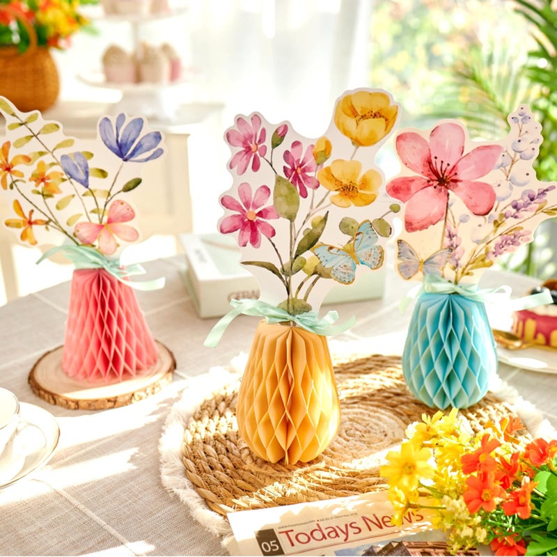 SUNBEAUTY 9PCS Spring Wildflower Party Decorations Wild Flowers Honeycomb Centerpieces for Tables Wildflower Birthday Spring Flower Theme Party Decorations for Garden Baby Shower, Easter, Mothers Day - Image 5