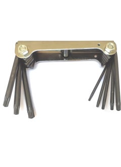 Inditrust Inditrust NEW Torx Allen key set size T9 T10 T15 T20 T25 T27 T30 and T40 Pack of 1 Folding Allen Key Set  - Image 1