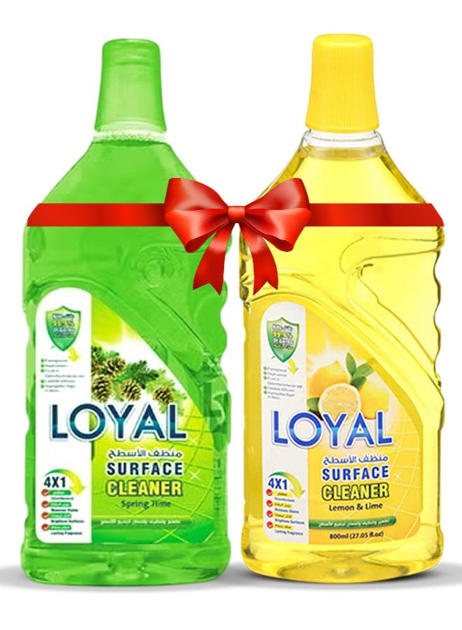 لويال منظف ​​أسطح ٢ × ٨٠٠ مل برائحة الليمون والليمون الأخضر + الربيع