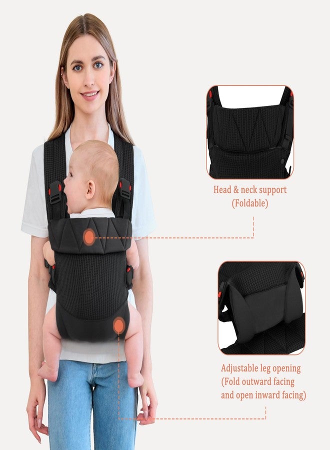 IULONEE Baby Carrier Wrap Ergonomic Baby Strap Carrier Front & Back Backpack Carry Adjustable Infant Toddlers Carrier Sling for Newborn Black - Image 5