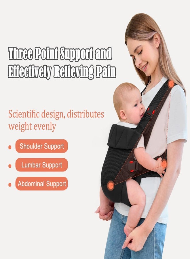 IULONEE Baby Carrier Wrap Ergonomic Baby Strap Carrier Front & Back Backpack Carry Adjustable Infant Toddlers Carrier Sling for Newborn Black - Image 3
