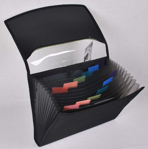 Filexec Soft Touch Padded Canvas Window Expanding File, 13 Pockets, Black (46227-8), Letter, 1 Pack - Image 5