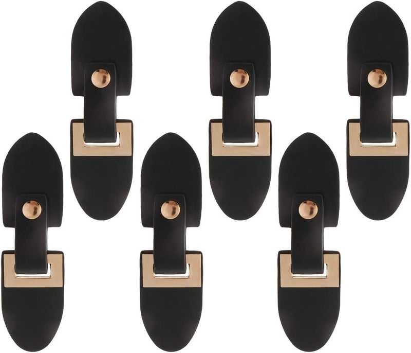 klarako Unisex Fashion PU Leather Toggle Decor Button Coat Jacket Duffle Metal Fasteners Black DIY Sewing Accessories -6Pcs - Image 1