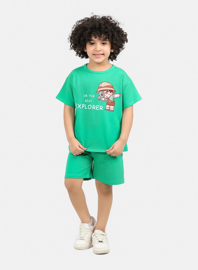 ريمينت طقم شورت المستكشف للاولاد اخضر - Image 2
