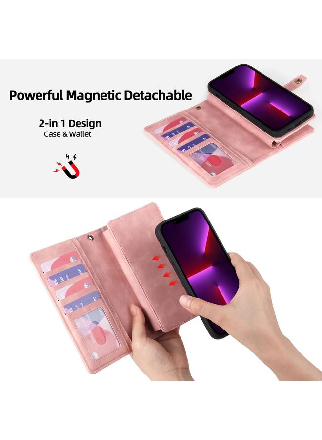 اس-توب جراب لهاتف iPhone 13 Pro Max مزود بسحاب ومحفظة مغناطيسية قابلة للفصل من الجلد - Image 4