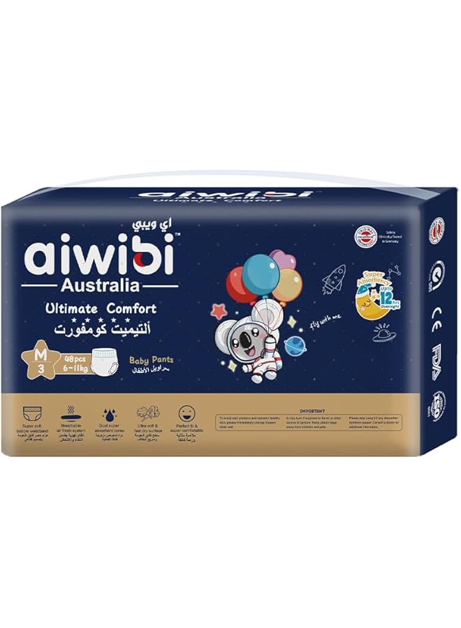 aiwibi Ultimate Comfort Baby Pants 48 Pieces Medium