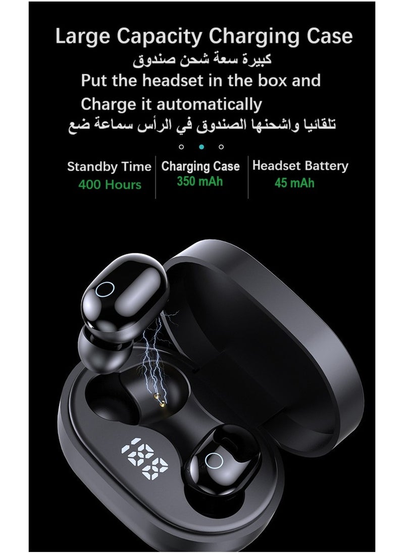 Generic - Earbuds New Generation Intelligence Headphones TWS Bluetooth Earphones Black - Image 1