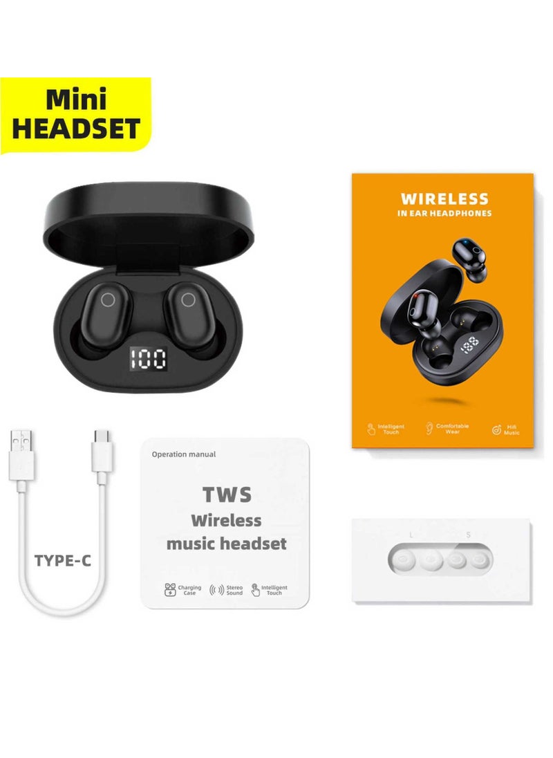 Generic - Earbuds New Generation Intelligence Headphones TWS Bluetooth Earphones Black - Image 1