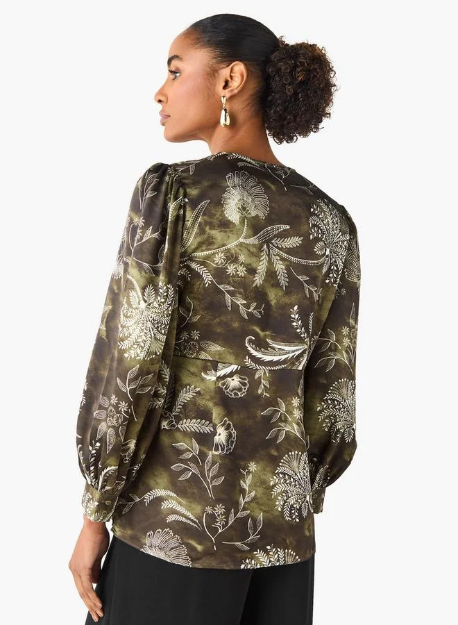 Iconic  Iconic Relaxed Fit Polyester Wrap Top with Tie Ups for Women | Best Price UAE