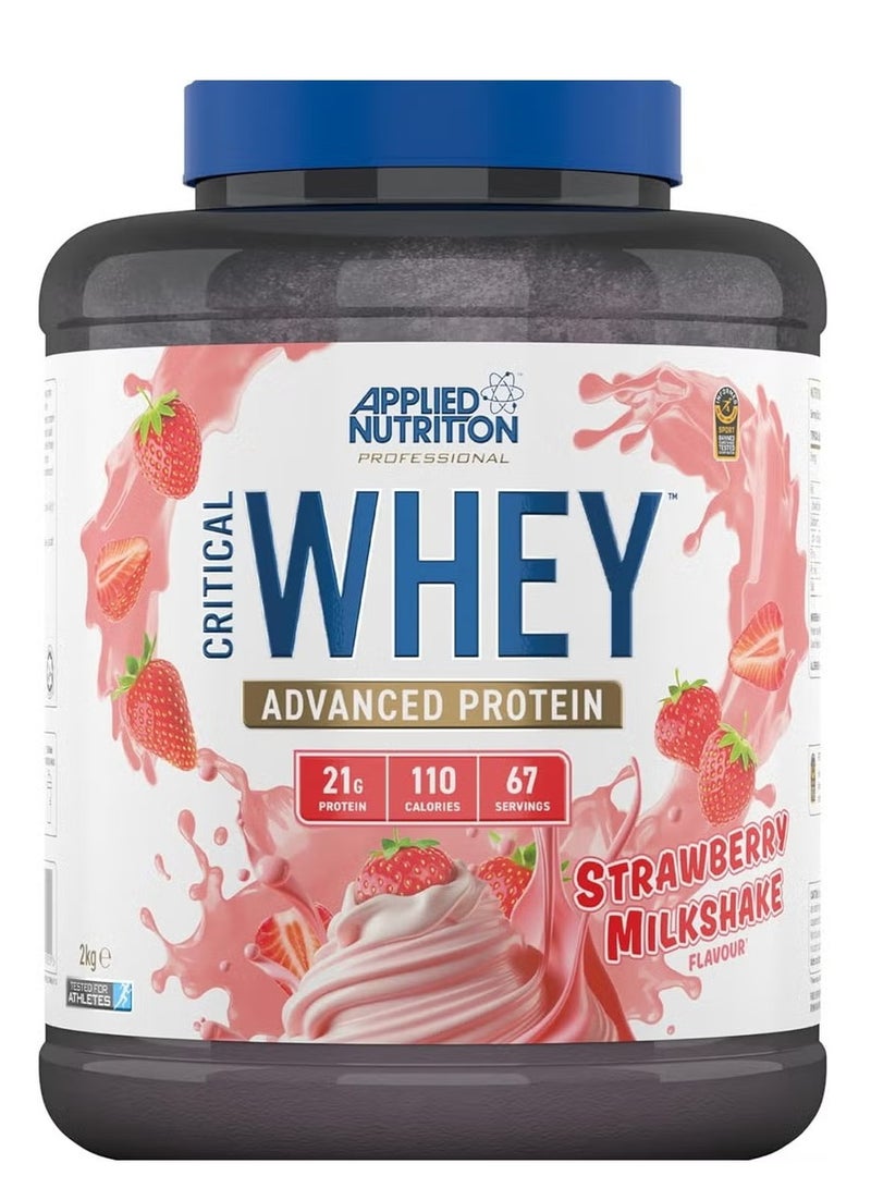 Applied Nutrition Critical Whey Blend, Supports Muscle Growth And Repair, Easy And Fast To Digest And Absorb, Strawberry Milkshake Flavor, 2 Kg - Image 1