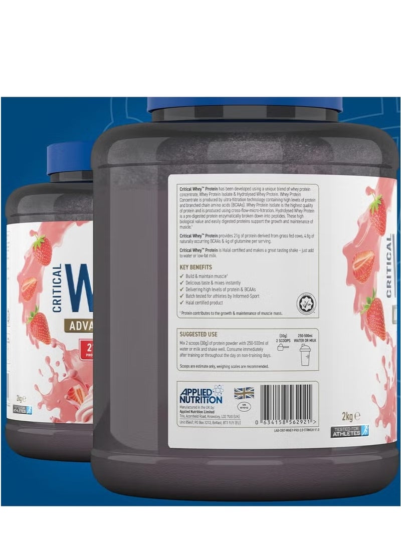 Applied Nutrition Critical Whey Blend, Supports Muscle Growth And Repair, Easy And Fast To Digest And Absorb, Strawberry Milkshake Flavor, 2 Kg - Image 3