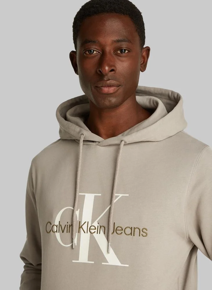 كالفن كلاين جينز Monogram Drawstring Print Hoodie