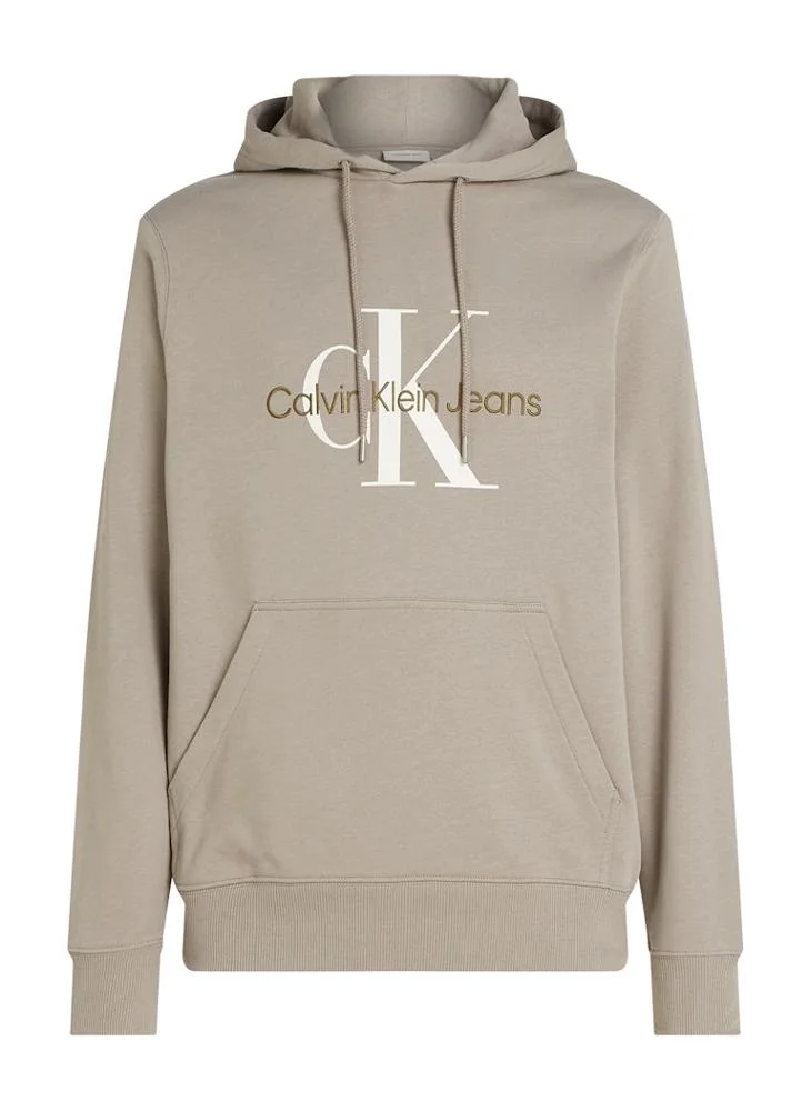 كالفن كلاين جينز Monogram Drawstring Print Hoodie