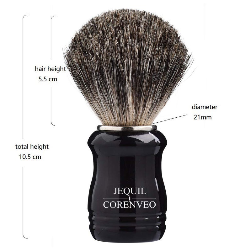 JEQUIL&CORENVEO Je&Co Shaving Set,Pure badger Hair Shaving Brush with Steel Stand and Steel Bowl - Image 3