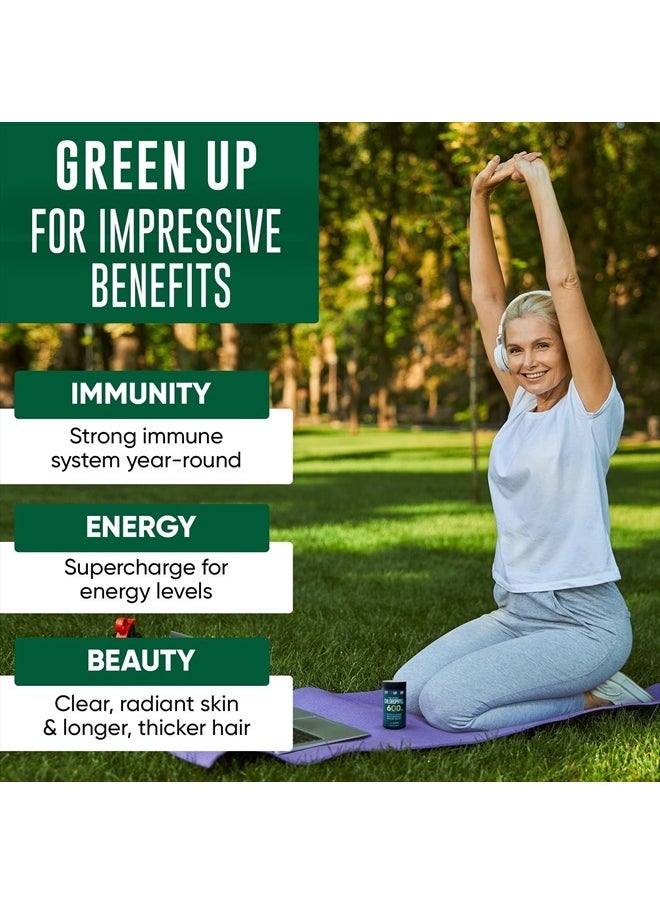 ALPHA FLOW - Chlorophyll Capsules 600 mg - Natural Chlorophyll Pills for Women & Men - Highly BioAvailable Chlorophyll Supplement for Energy, Immunity, Skin + Internal Deodorant - Image 1