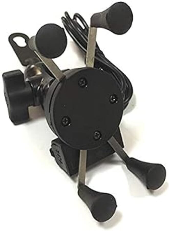 SMA - SMA - Motorcycle X-Grip Cell Phone Mount Holder USB Charger - Image 1