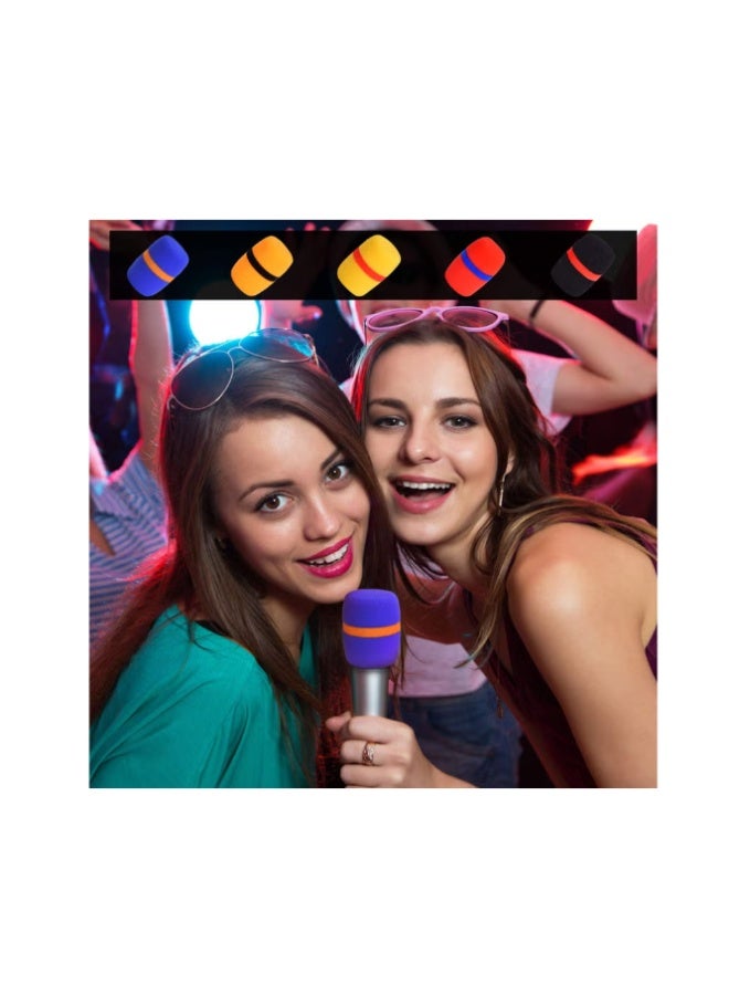 10 Pack Colorful Foam Mic Cover Handheld Microphone Windscreen, Foam Mic Windscreen with Color Ring for Mic Noise Reduction, Sponge Foam Cover Shield Protection for Most Standard Mic - Image 2