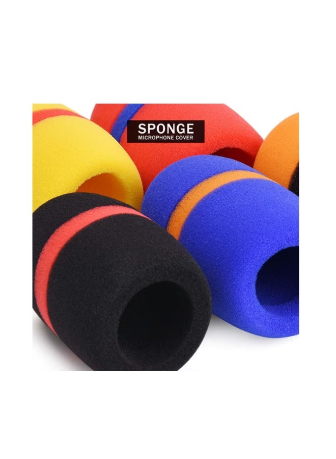 10 Pack Colorful Foam Mic Cover Handheld Microphone Windscreen, Foam Mic Windscreen with Color Ring for Mic Noise Reduction, Sponge Foam Cover Shield Protection for Most Standard Mic - Image 3