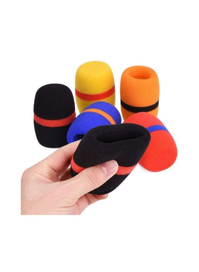 10 Pack Colorful Foam Mic Cover Handheld Microphone Windscreen, Foam Mic Windscreen with Color Ring for Mic Noise Reduction, Sponge Foam Cover Shield Protection for Most Standard Mic - Image 4