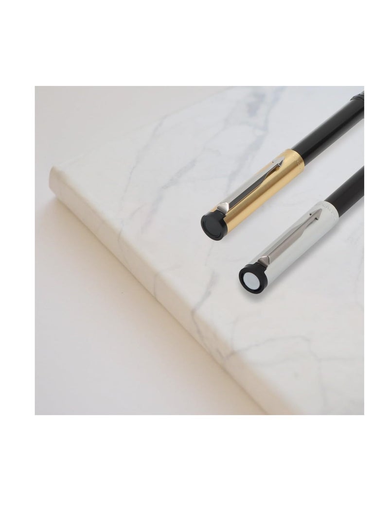 PARKER قلم حبر سائل بيتا بريميوم FP GT مع خرطوشة حبر مجانية (فضي) - Image 3