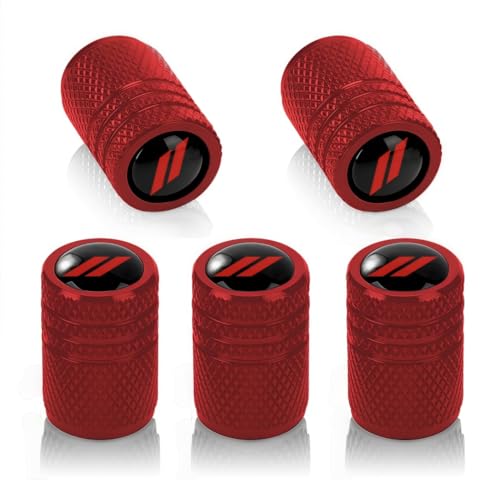 QOMAGO Car Tire Valve stem Covers Compatible with Challenger Charger Dart Durango Journey ram and More Tire Valve Stem Caps Metal Material Car tire Valve caps Red - Image 1