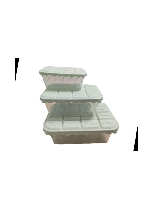 سبيس شوب 3 قطع علب حفظ الطعام (شكل شوكولاتة)  - Image 1
