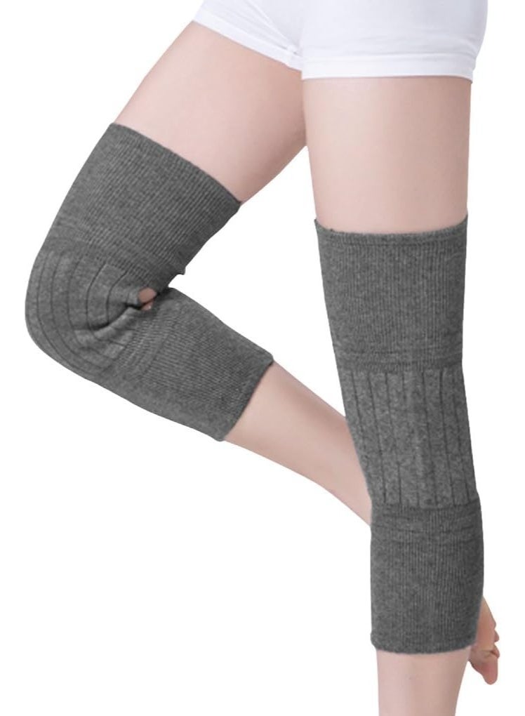 1 Pair Winter Thick Cashmere Knee Warmers Knee Warmers Unisex Knee Support Cold Wind Protection Elastic Comfortable Knee Warmers for Skiing Running Cycling Breathable, One Size - Image 1