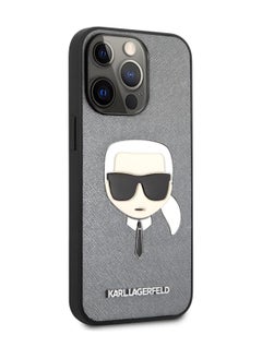 Karl Lagerfeld PU Saffiano Case With Embossed Karl's Head for iPhone 13 (6.1") - Silver - pzsku/Z99DD65D15FD811C32FA5Z/45/_/1699354754/9e686cc8-14de-4993-b229-47028c40596a